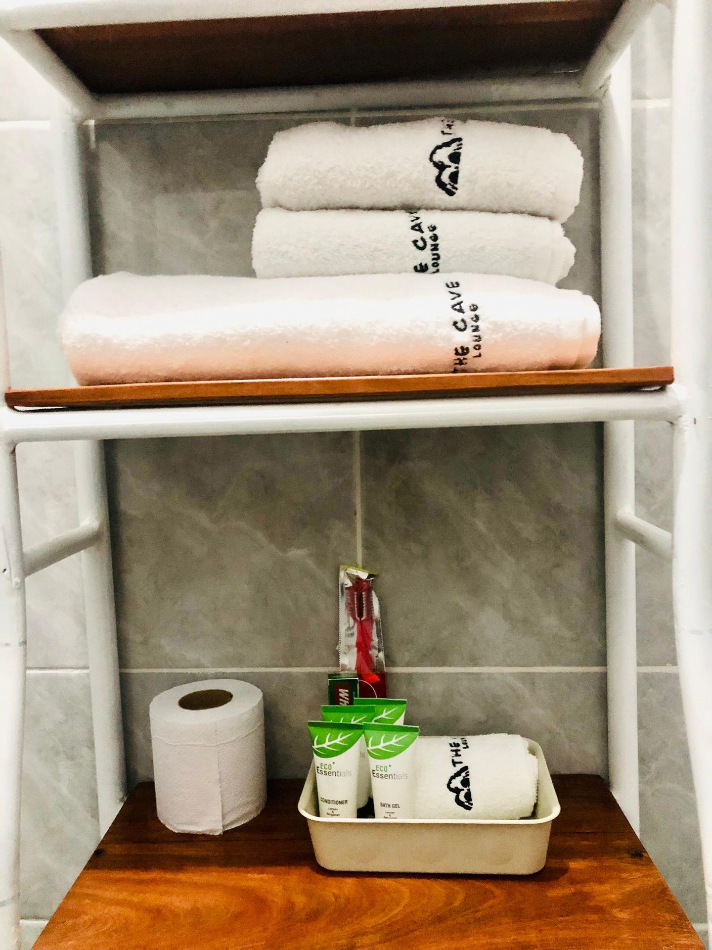 Branded towels and toiletries